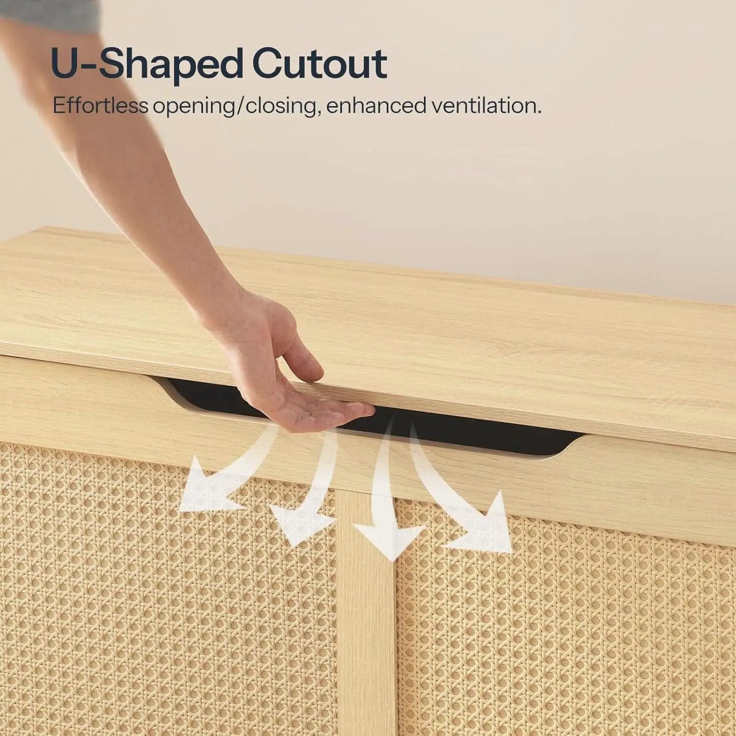 FortyThreeInch RattanLike StorageChest Bench With Safety Hinge from PriceLows™