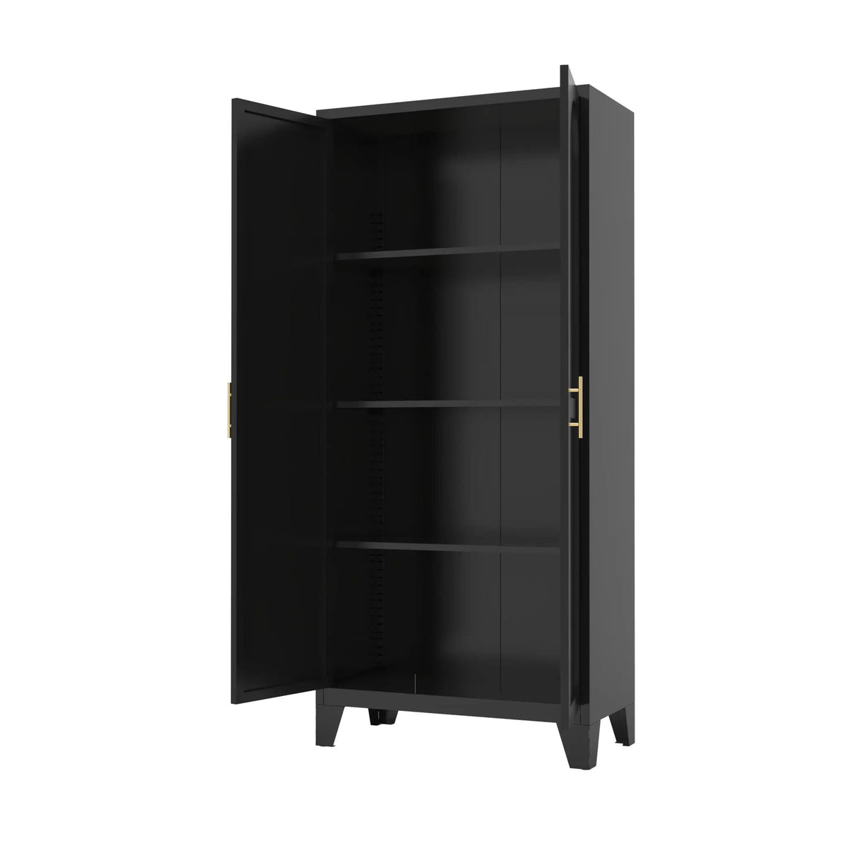 Metal Storage Cabinet | Doors And Adjustable Shelves | Corrosion-Resistant Steel | 70.87 Inch Height