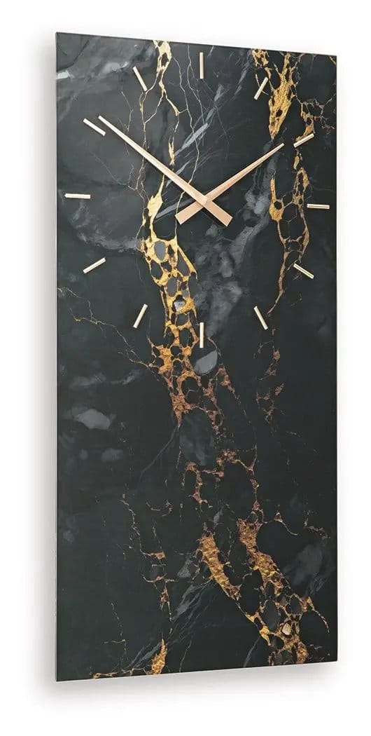 Teague Wall Clock | 2 Pieces | Marble & Glass | Home