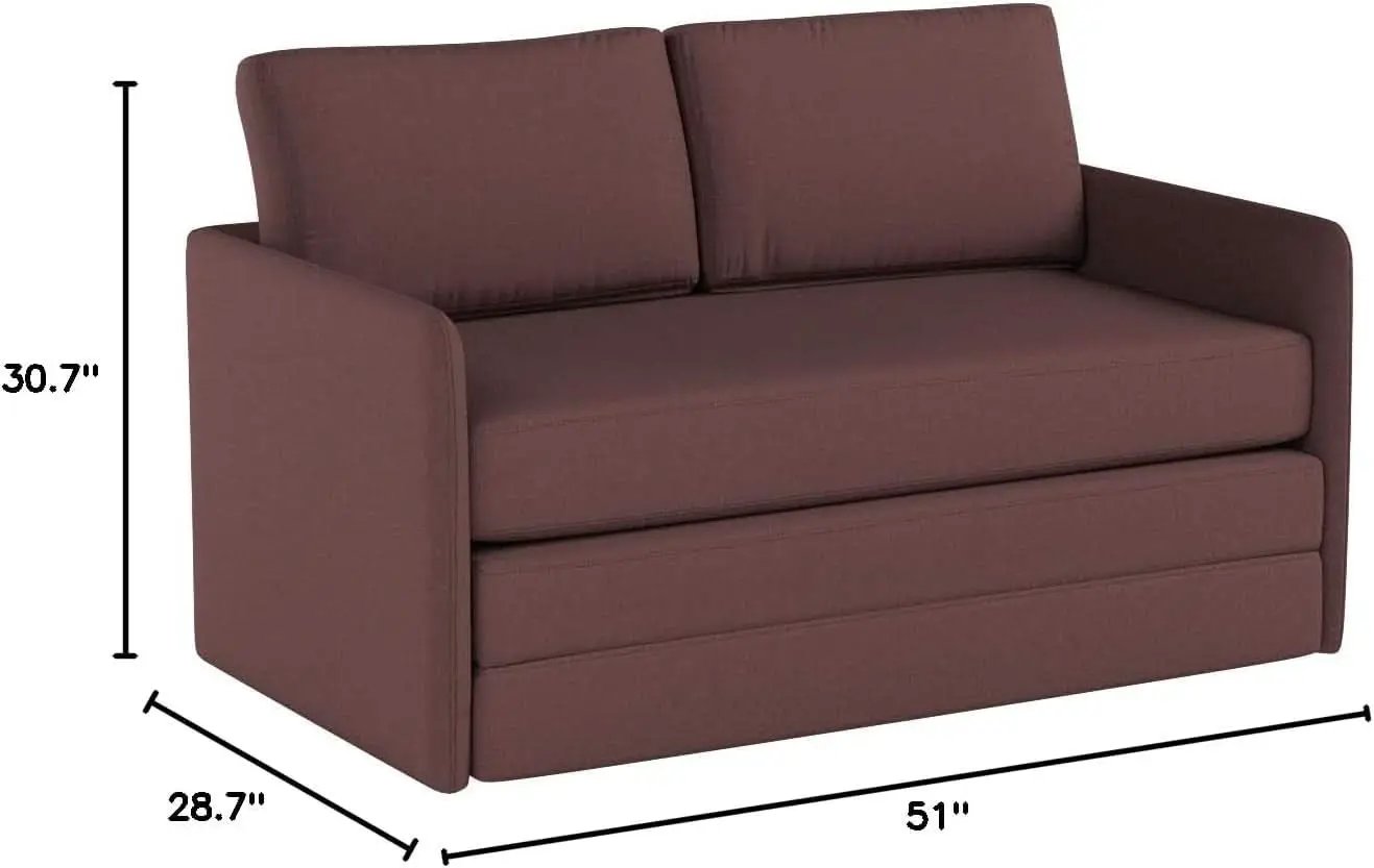 Brown Modern Loveseat Sleeper Sofa Bed For Small Spaces from PriceLows™