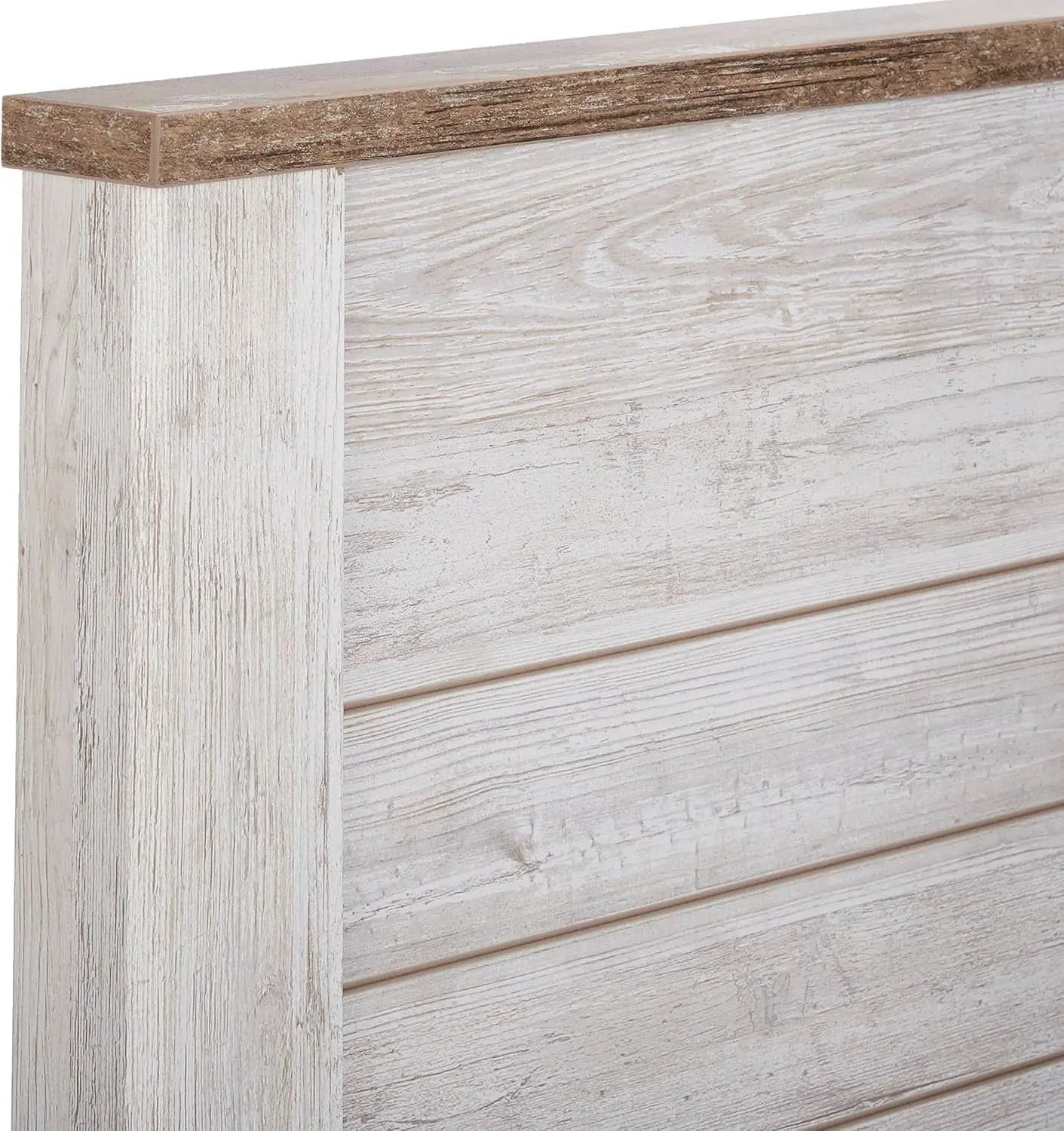 Queen Whitewash Farmhouse Panel Headboard for Chic Decor from PriceLows™