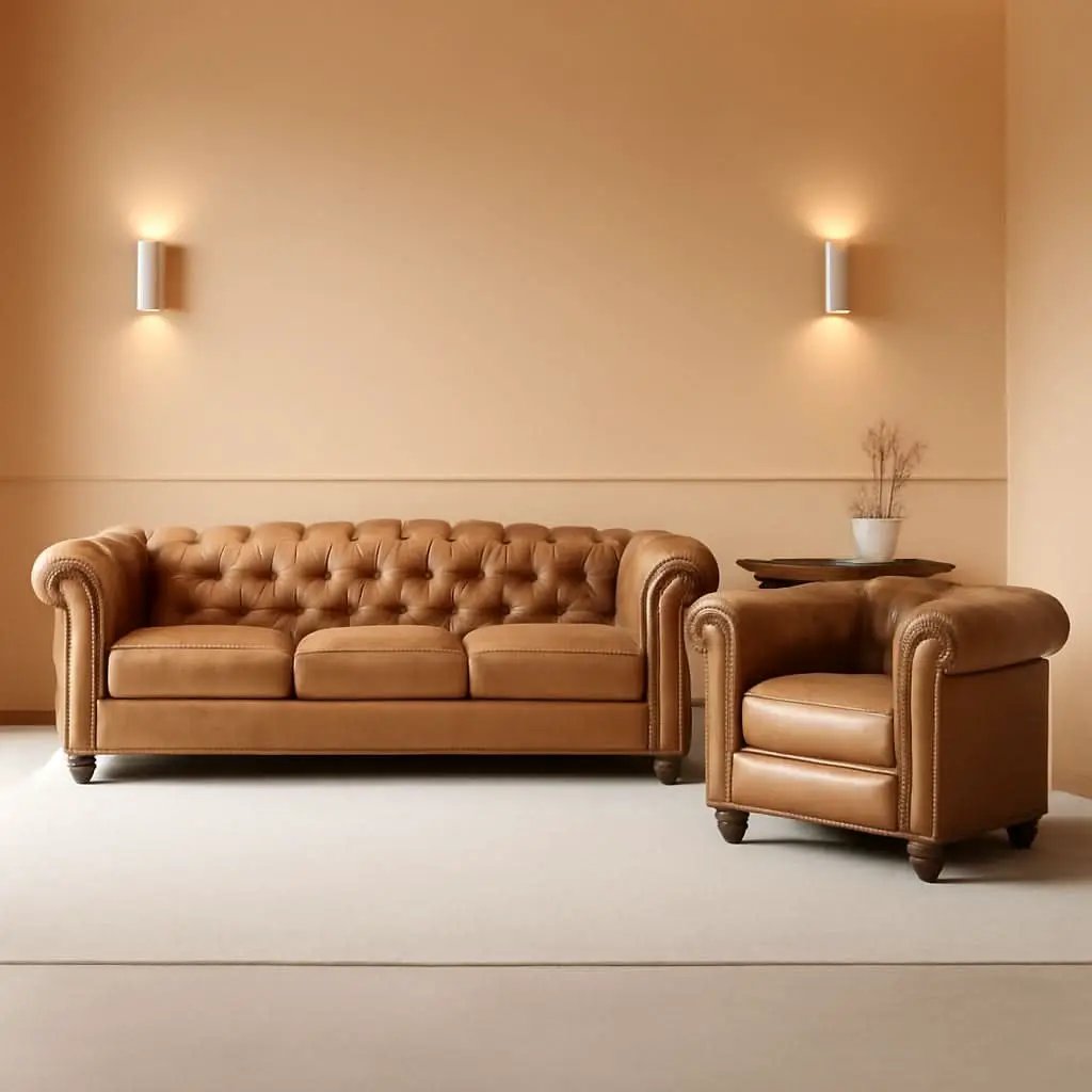 Two Piece Air Leather Sofa Set For Living Room Home Decor from PriceLows™