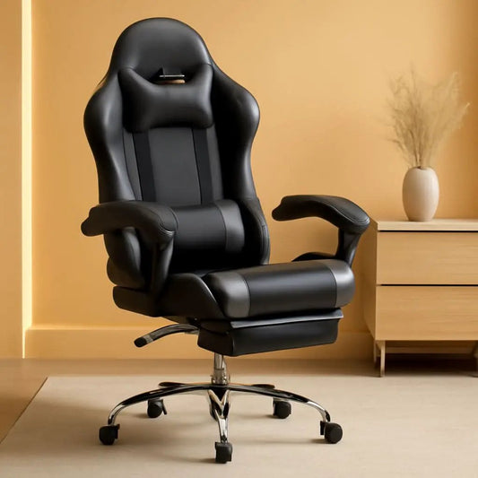 Ergonomic Gaming Chair With Footrest And Lumbar Grey from PriceLows™