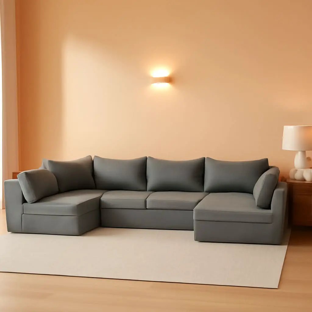 Outdoor Cushions 14 Piece Set Gray Water Repellent For 6 Seat Patio Sofa from PriceLows™