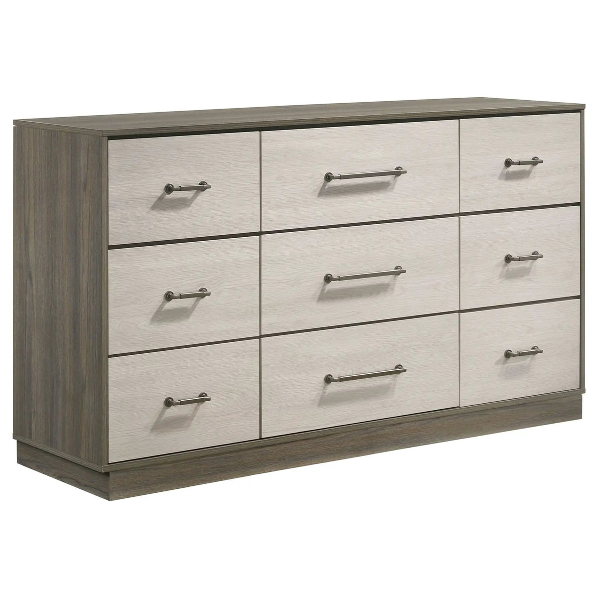 Fenwick 9-drawer Dresser Grey | 60.75 x 17.75 x 35 in | Veneer | Oak