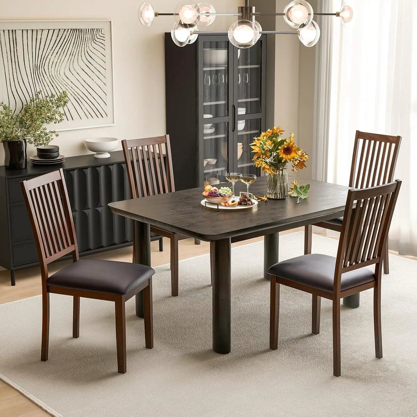Espresso Slat Back Dining Chairs Set Of 2 For Dining Room from PriceLows™