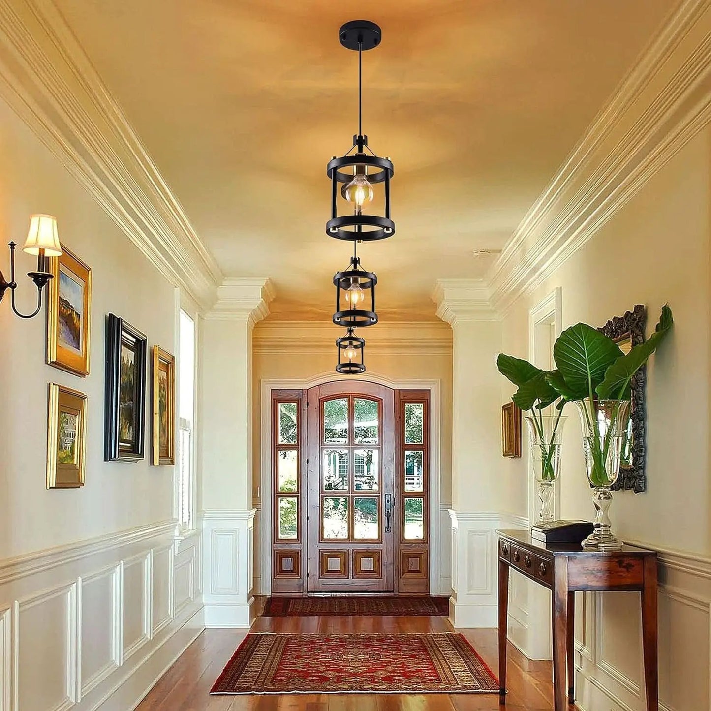 Black Farmhouse Pendant Lights With Adjustable Cords from PriceLows™