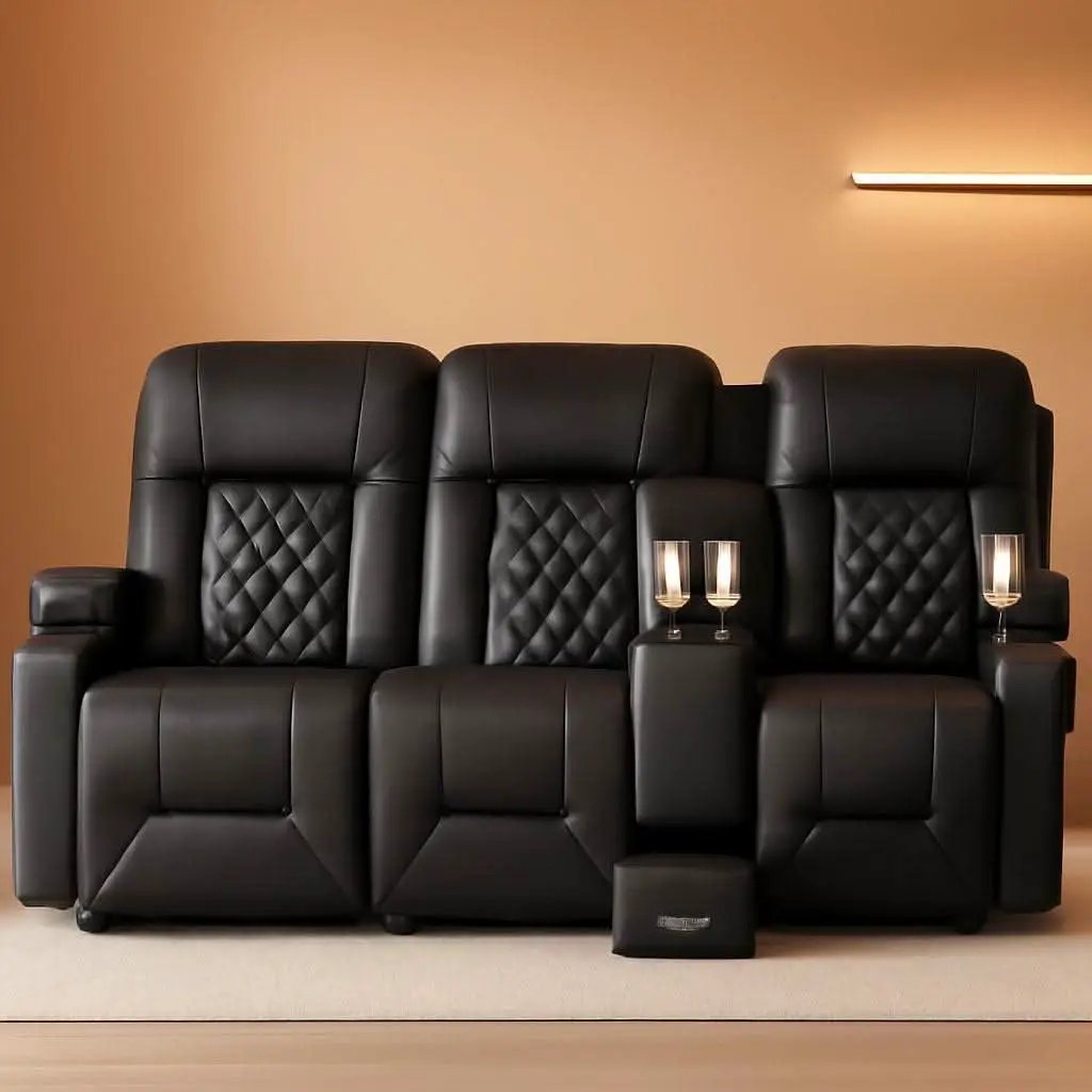 Three Seat Recliner Sofa With USB Ports And Storage from PriceLows™