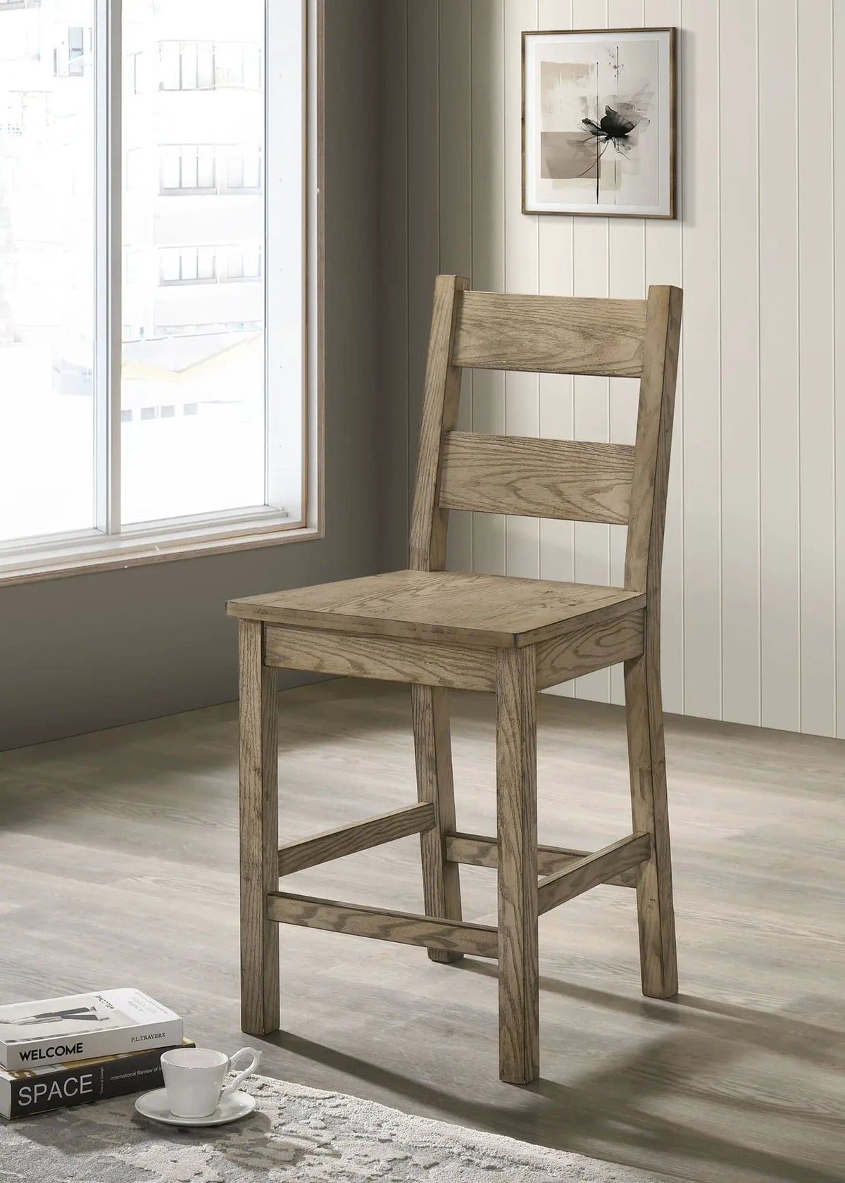 Cardova Counter Height Dining Chair Vineyard Oak (Set of 2) Counter Height (24"-27") | 18.5 x 21 x 42.25 in | Rubberwood | Dining Room