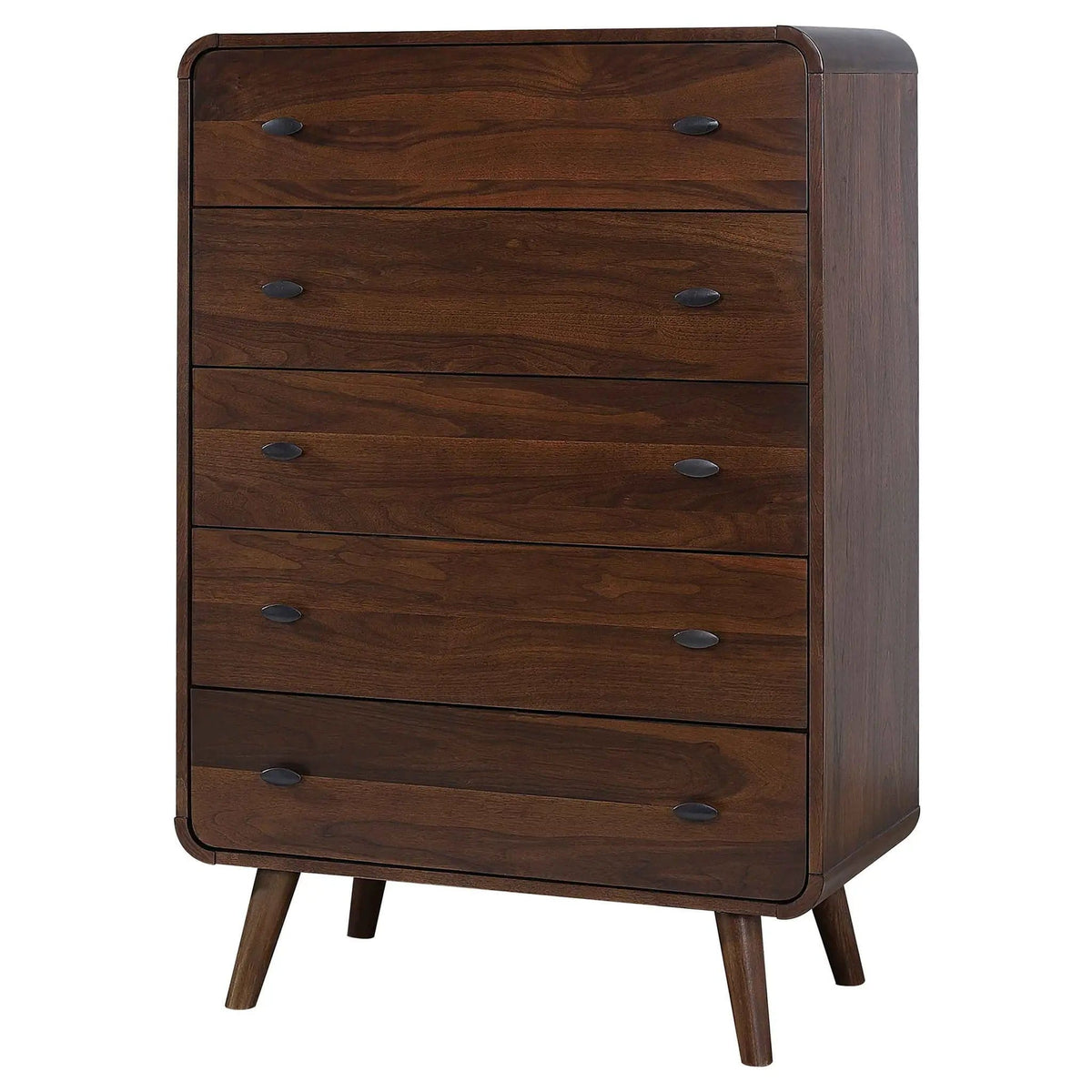 Robyn 5-drawer Bedroom Chest of Drawers Dark | 35.75 x 17 x 52.75 in | Engineered Wood & Walnut | Walnut
