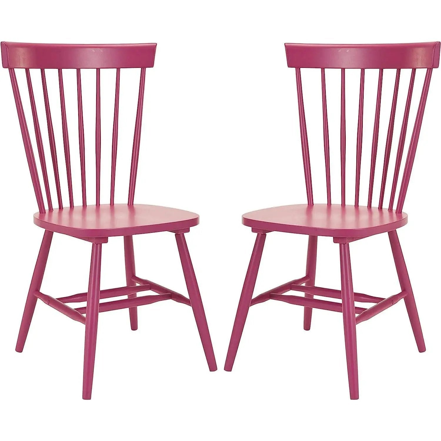 Raspberry Pink Spindle Side Chair Set of 2 Solid Oak from PriceLows™