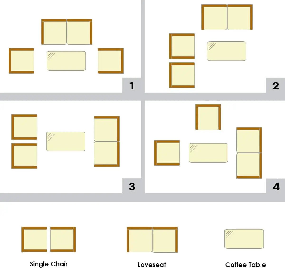 Elegant Four-Piece Rattan Patio Set with Soft Cushions from PriceLows™