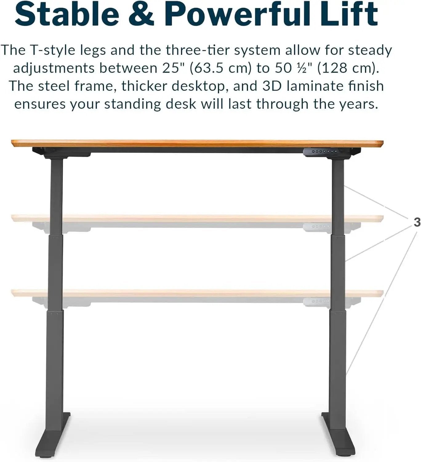 Electric Standing Desk 60 Inch With Butcher Block Top from PriceLows™