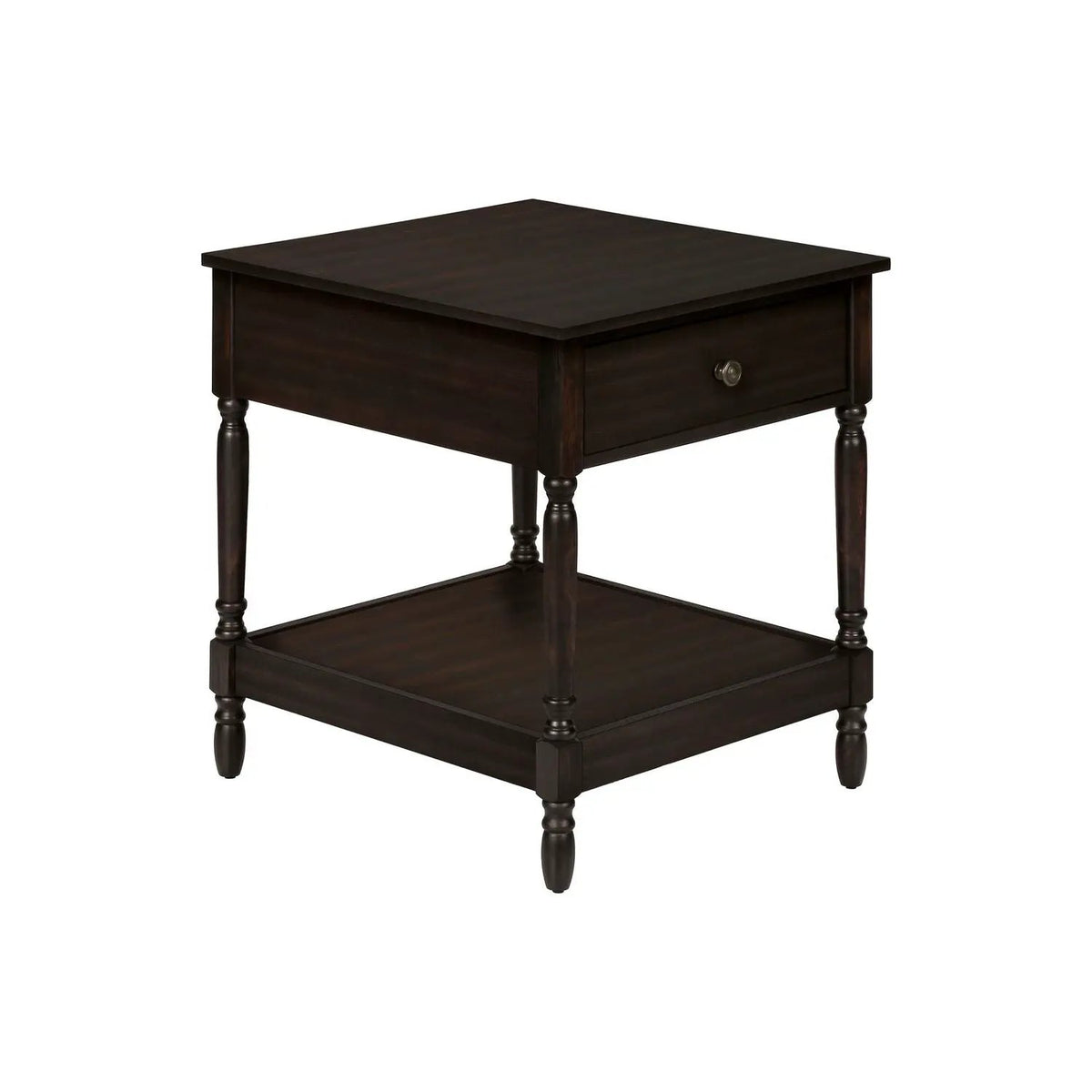 Accent Table | Two Tier | Square Frame | Walnut Finish
