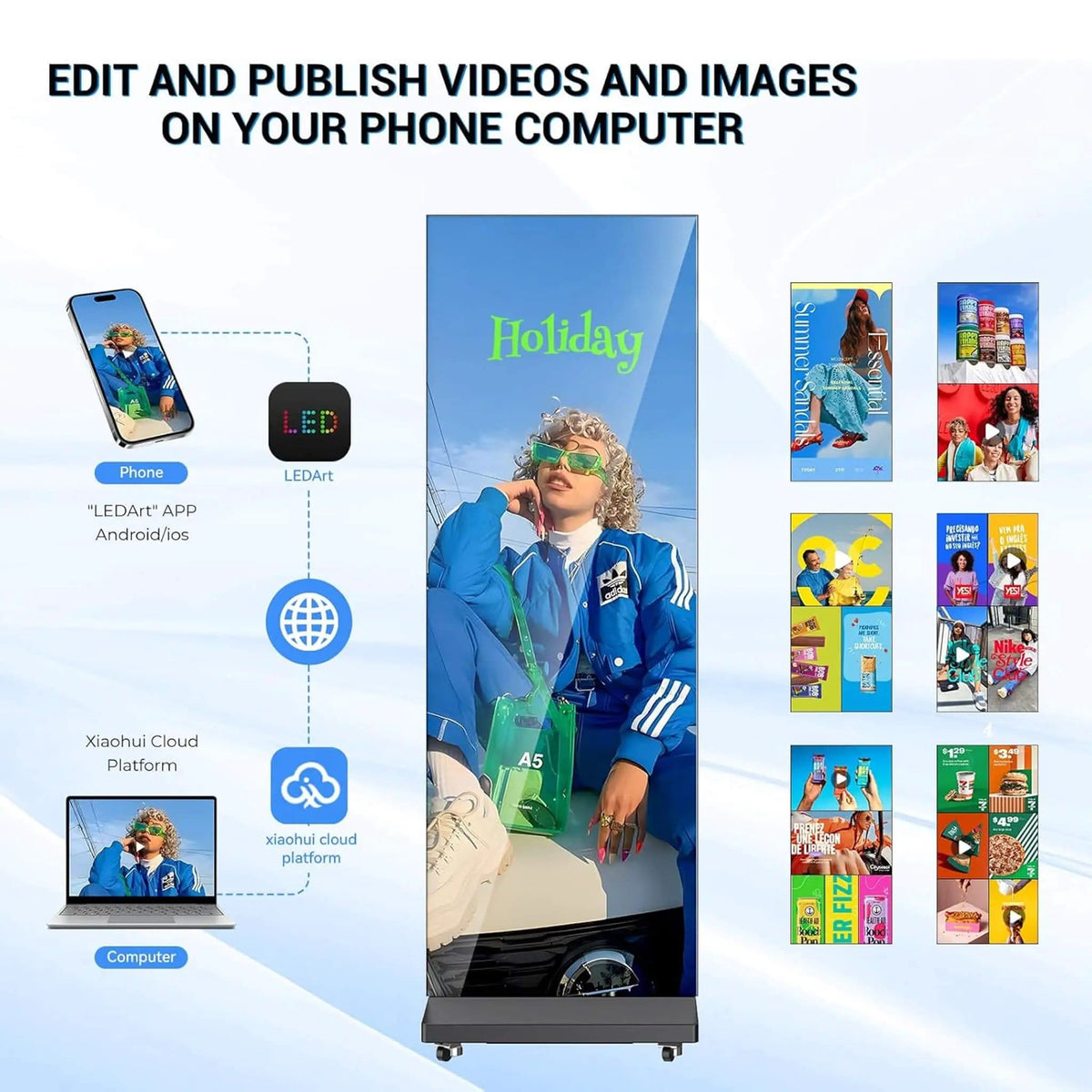 80-Inch Commercial Ultra-High Resolution LED Digital Advertising Signage Display | 80 Inch | Crystal | Store Sign
