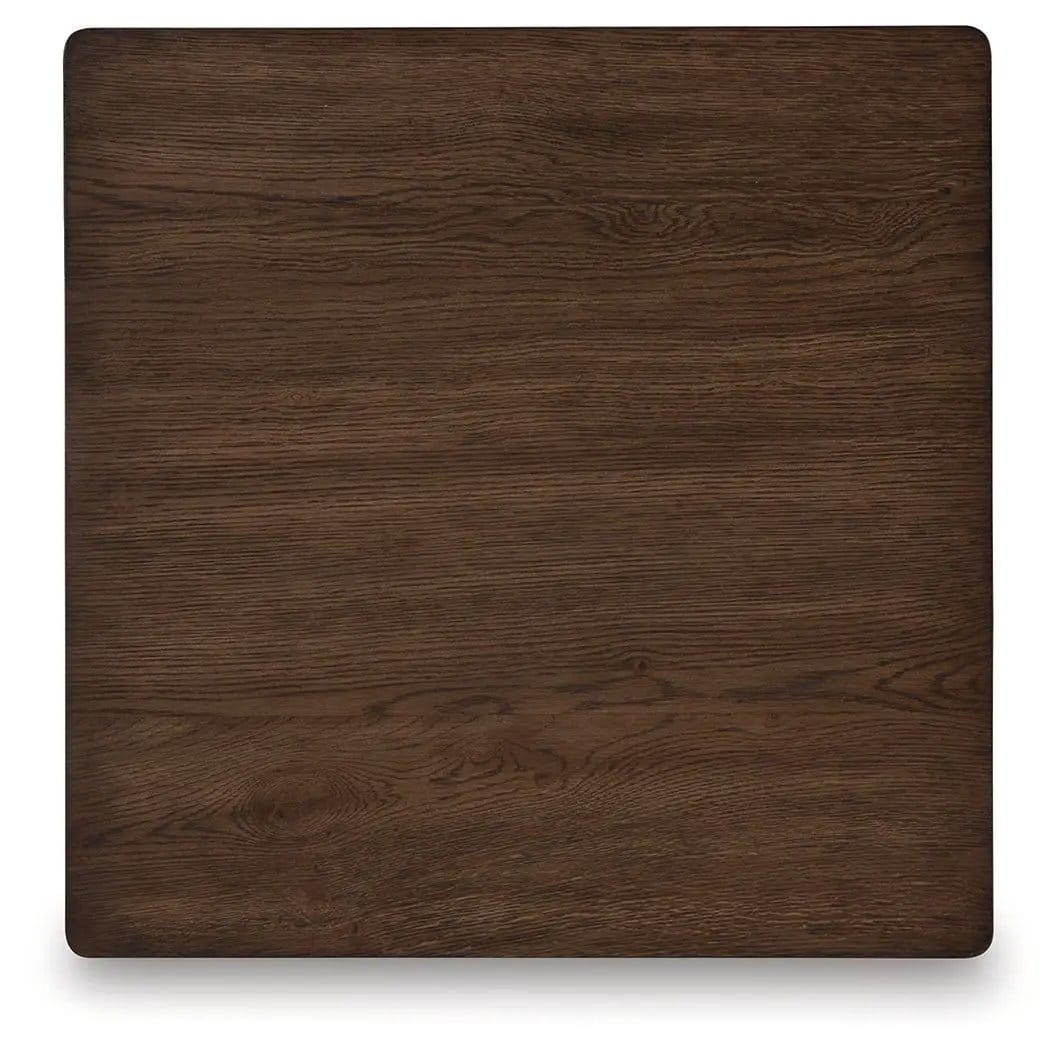 Hannodream Square End Table | 22 x 22 x 24 in | Oak Veneer & Mdf | Warm Brown