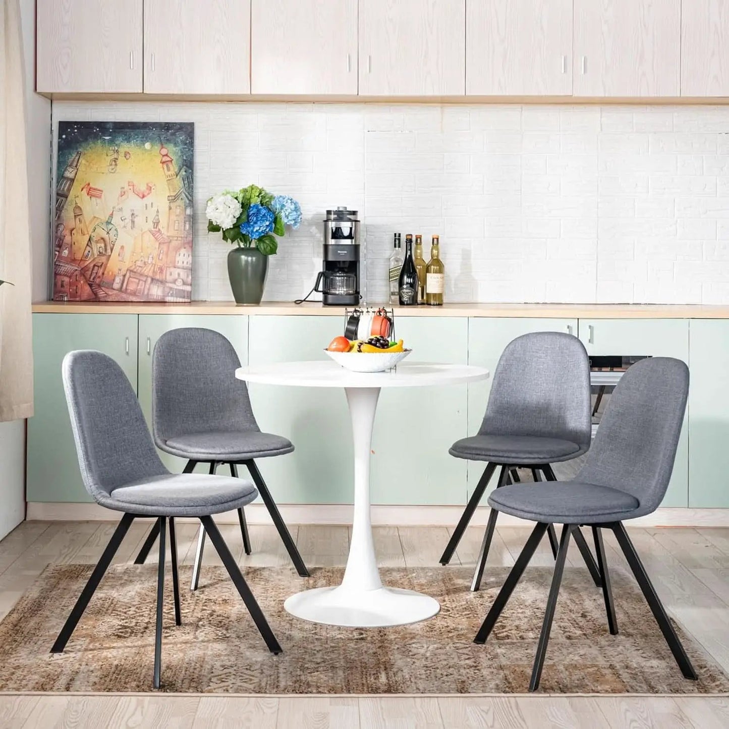 Grey Swivel Dining Chairs Set Of 4 For Modern Kitchen from PriceLows™