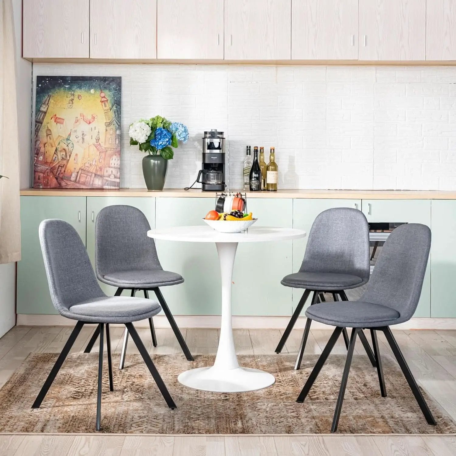 Grey Swivel Dining Chairs Set Of 4 For Modern Kitchen from PriceLows™
