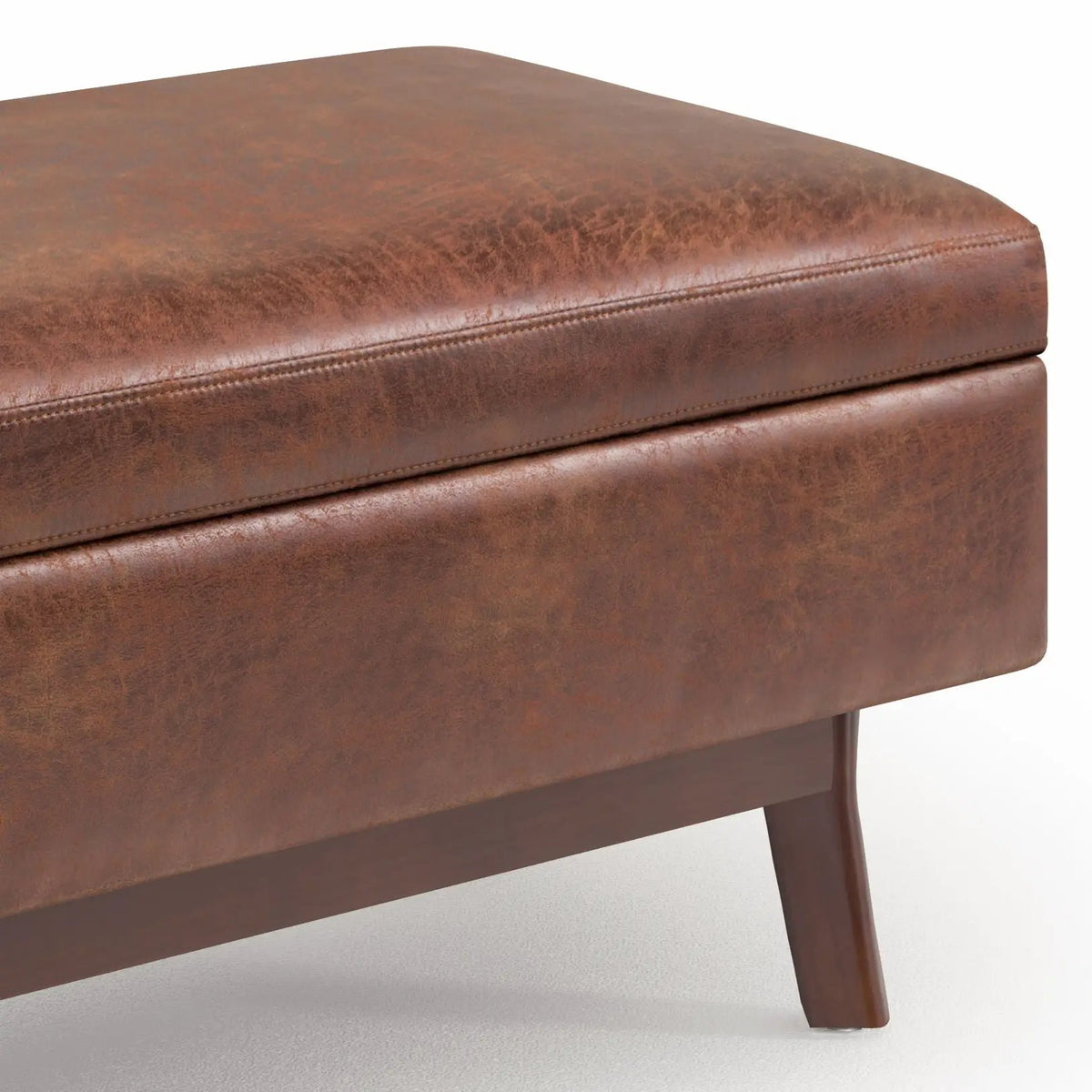Storage Ottoman | Rectangular Design | Solid Wood Frame | Lift Top