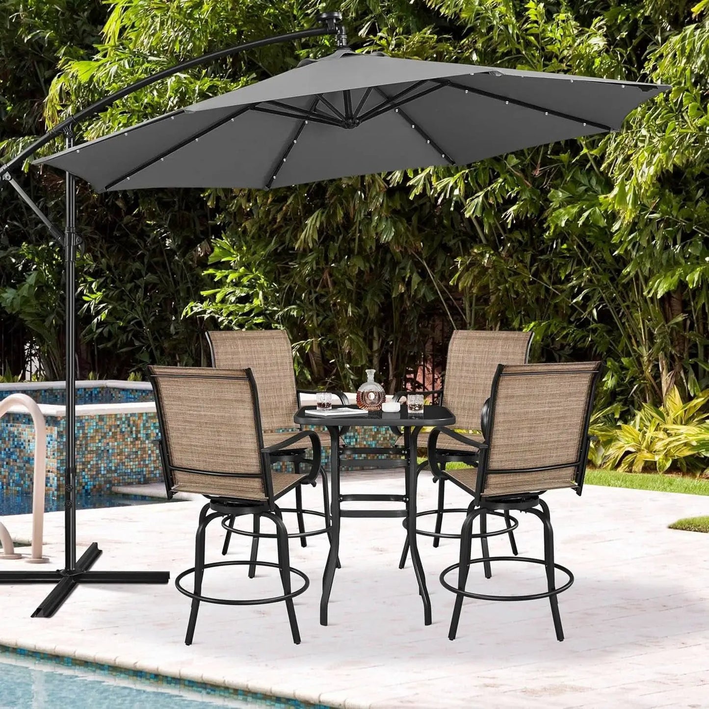 Outdoor Swivel Barstools Set of Four for Comfort from PriceLows™