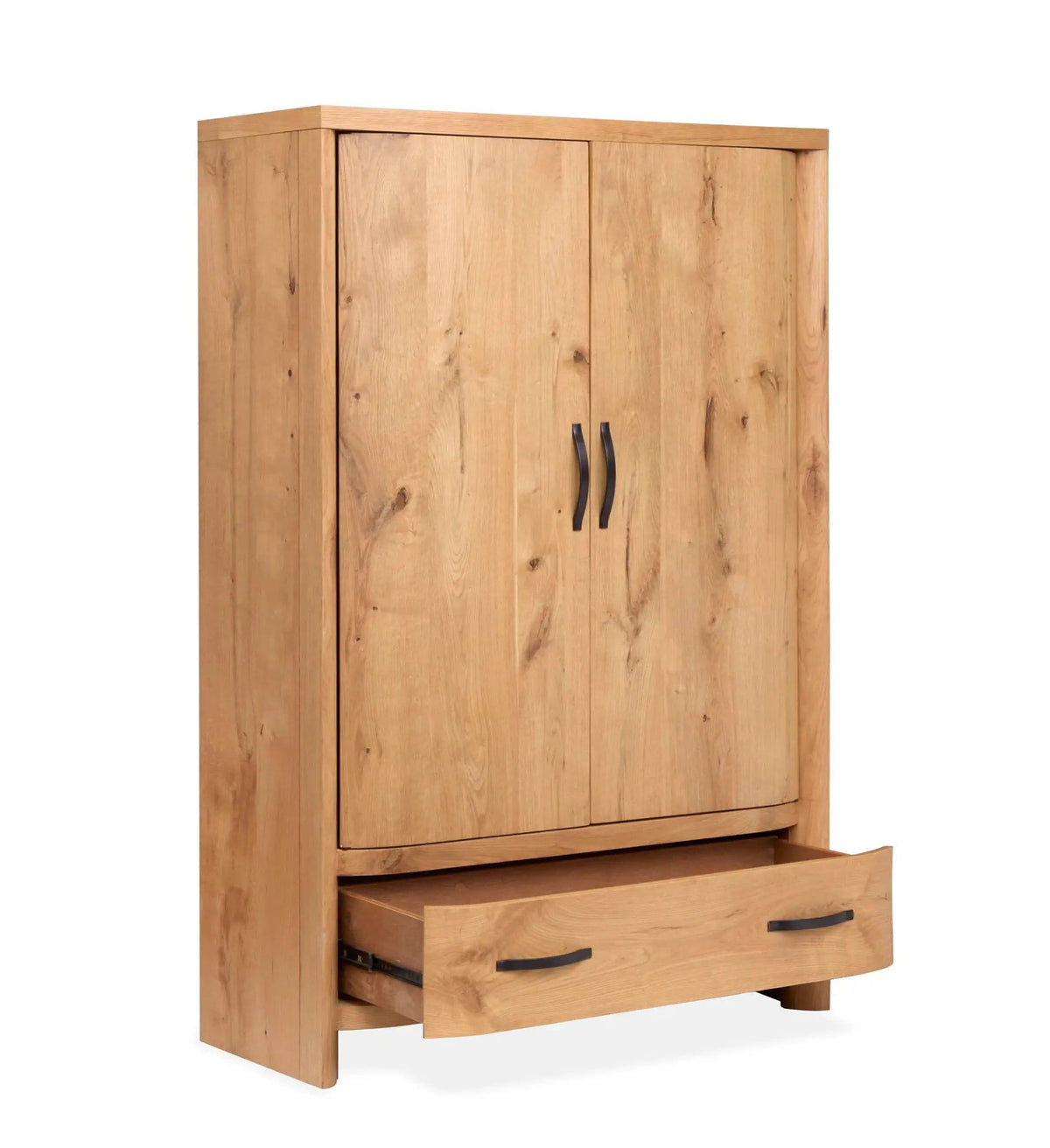 Laramie Armoire Wardrobe | 19 x 48 x 72 in | Oak Veneer & Wood | Honey Wheat