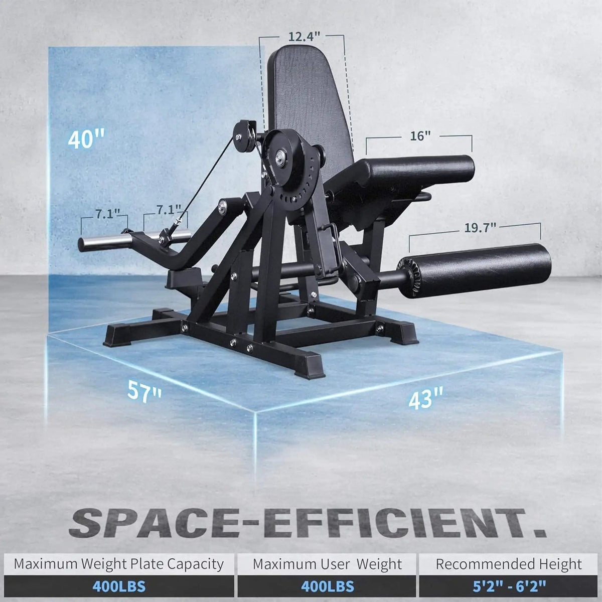 800LBS Adjustable Lower Body Leg Extension And Curl Machine | 800 lb | Weight Lifting Machine & Rack | Home