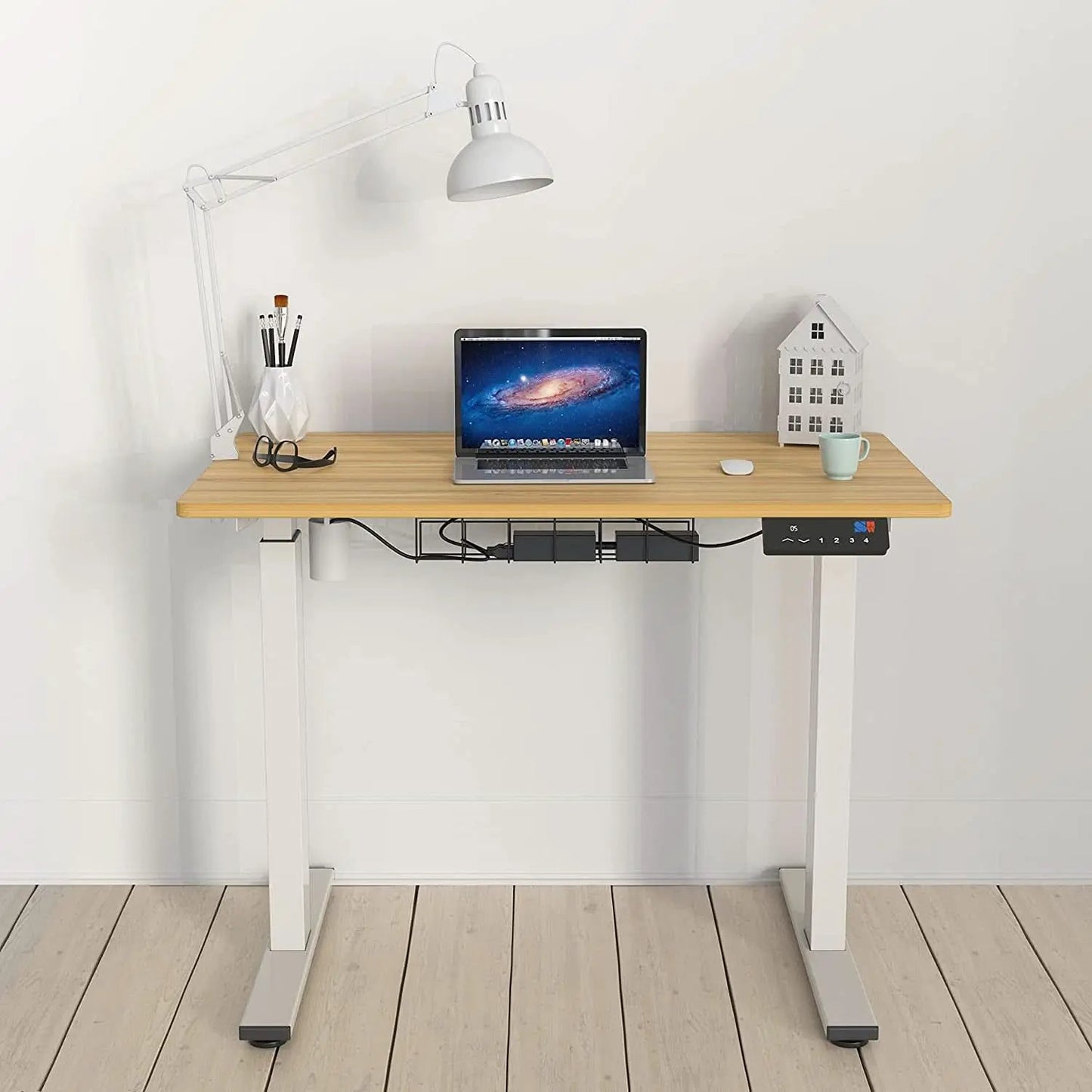 Oak Electric Height Adjustable Standing Desk 40x24 from PriceLows™
