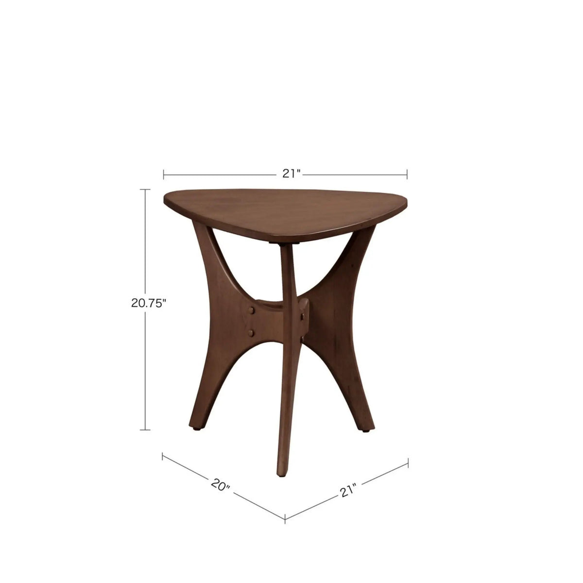 Triangle Accent Table | Wood Veneer Top | Natural Elm Finish