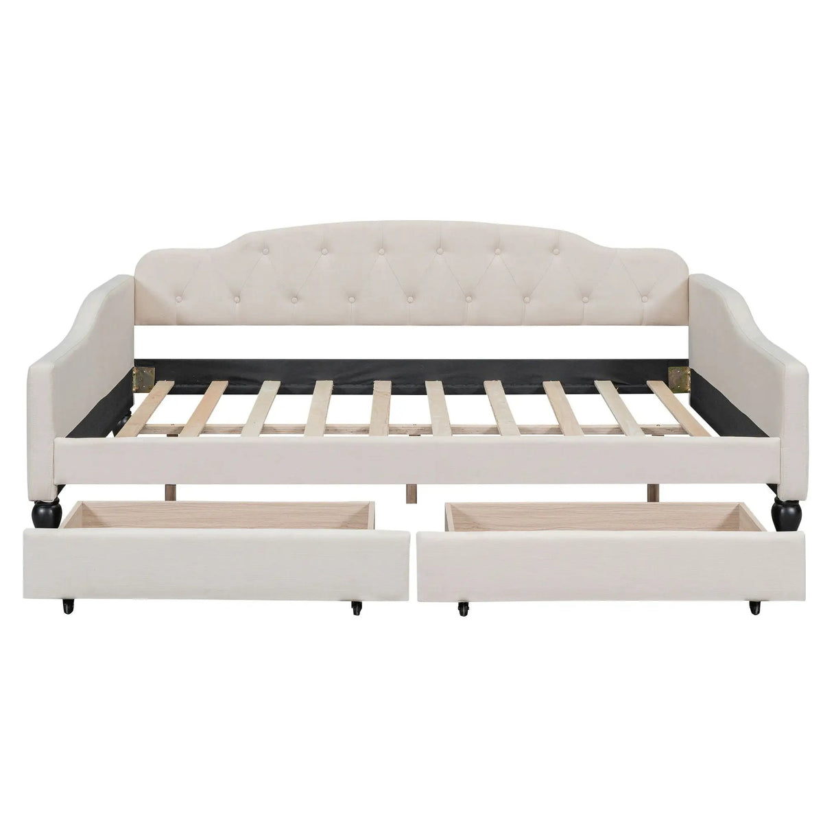Upholstered Tufted Daybed | Full Size | Solid Wood Frame