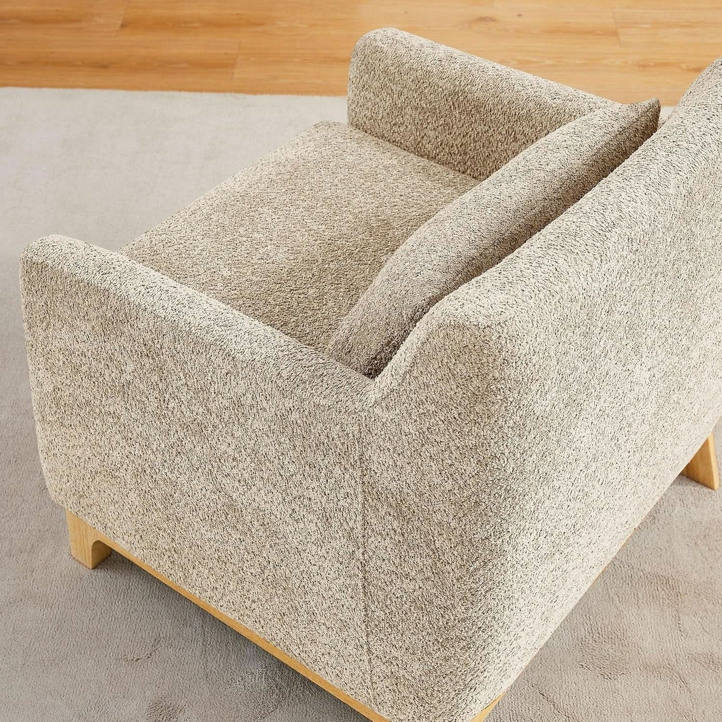 Luxurious Sherpa Oversized Accent Chair Camel Plush from PriceLows™
