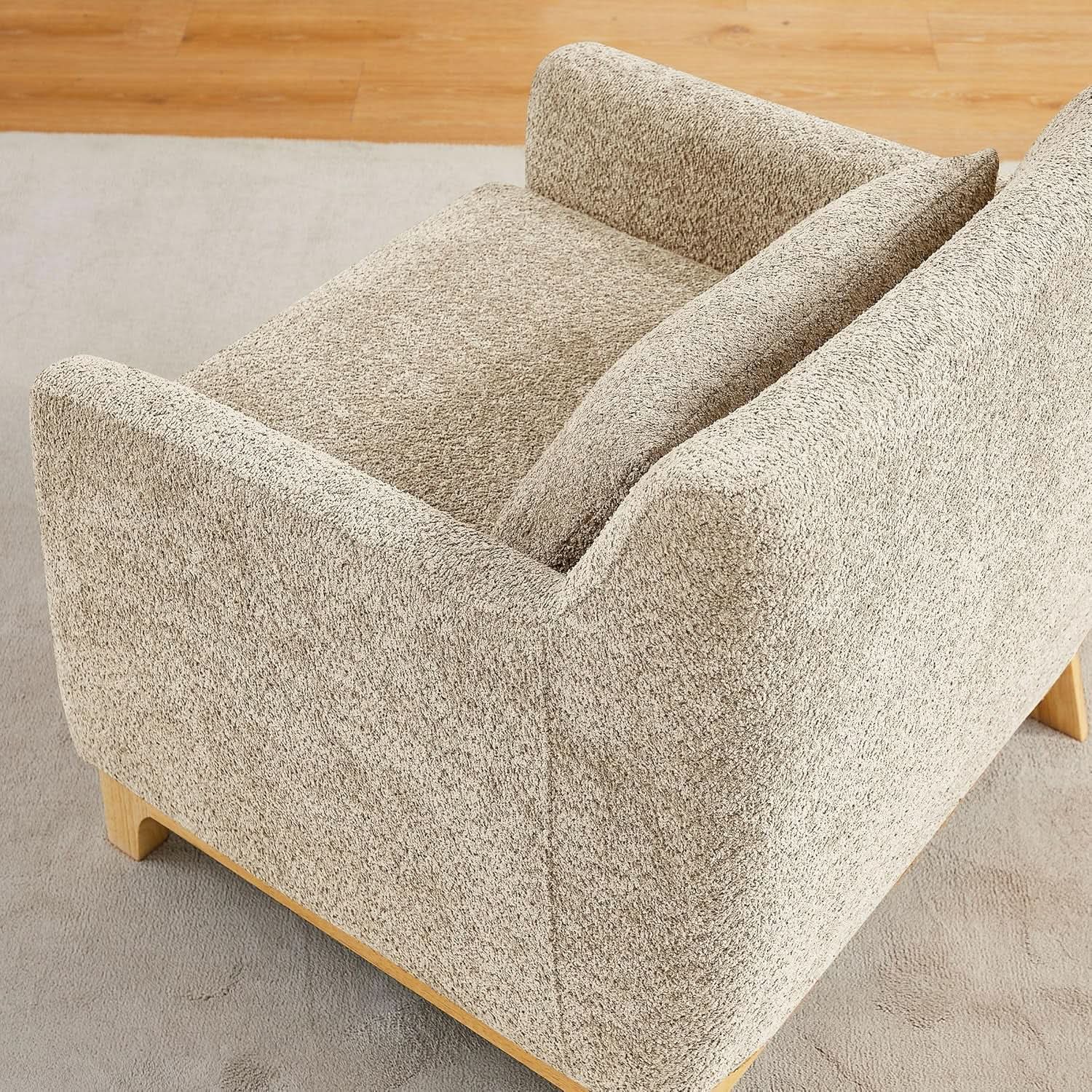 Luxurious Sherpa Oversized Accent Chair Camel Plush from PriceLows™