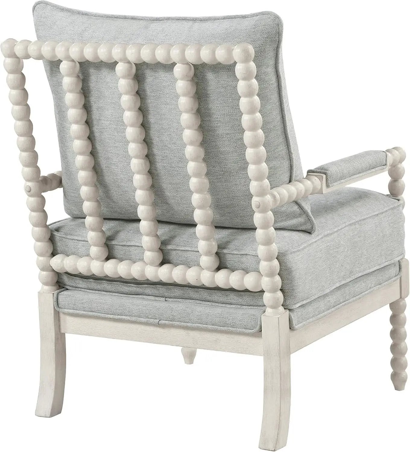 Spindle Accent Chair Smoke Grey Textured Upholstery from PriceLows™