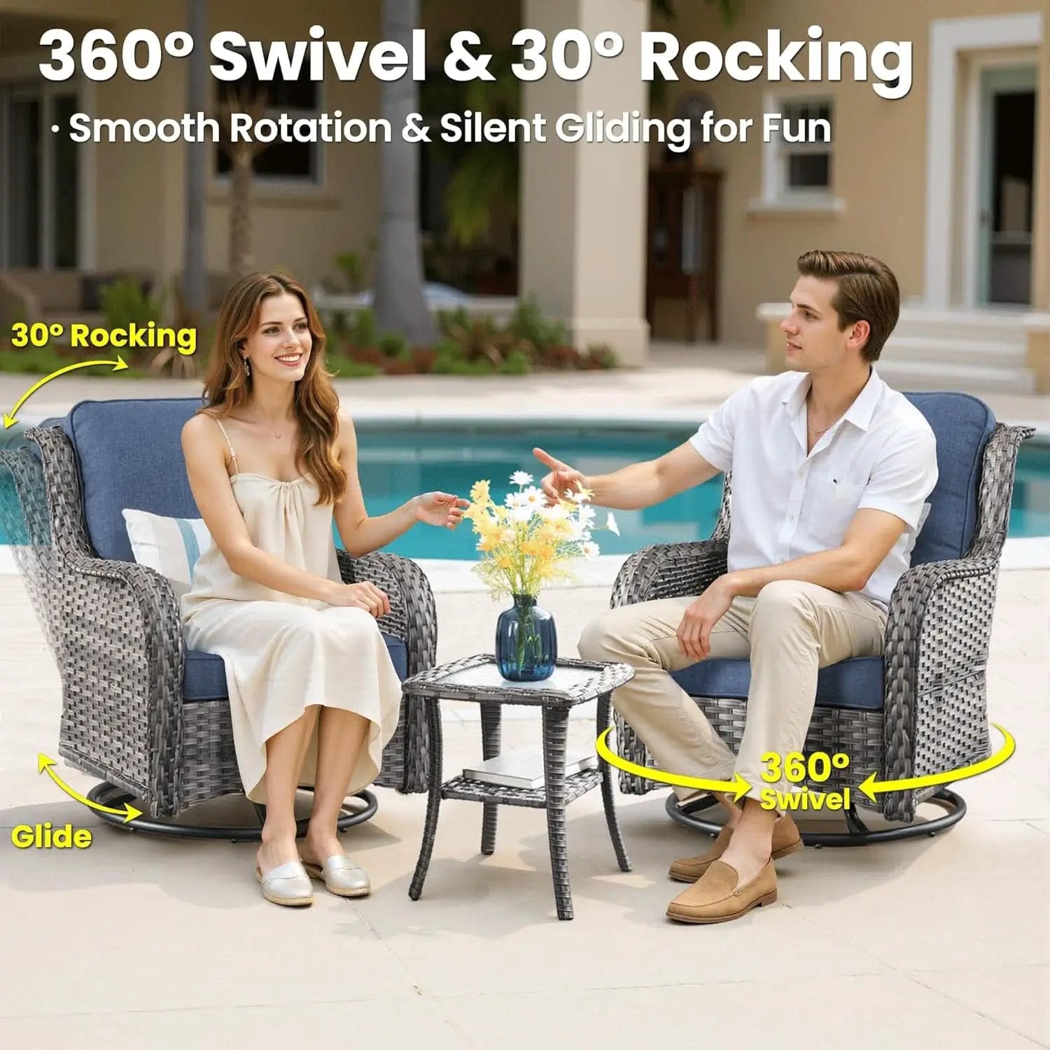 Seven Piece Outdoor Patio Furniture Set with Fire Pit from PriceLows™