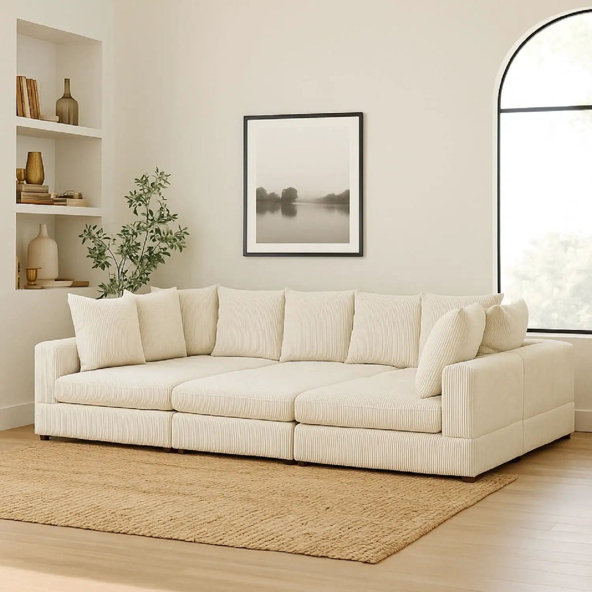 Haven 6 Piece Modular Sectional | 6-Piece Set | Engineered Wood & Fabric | Living Room
