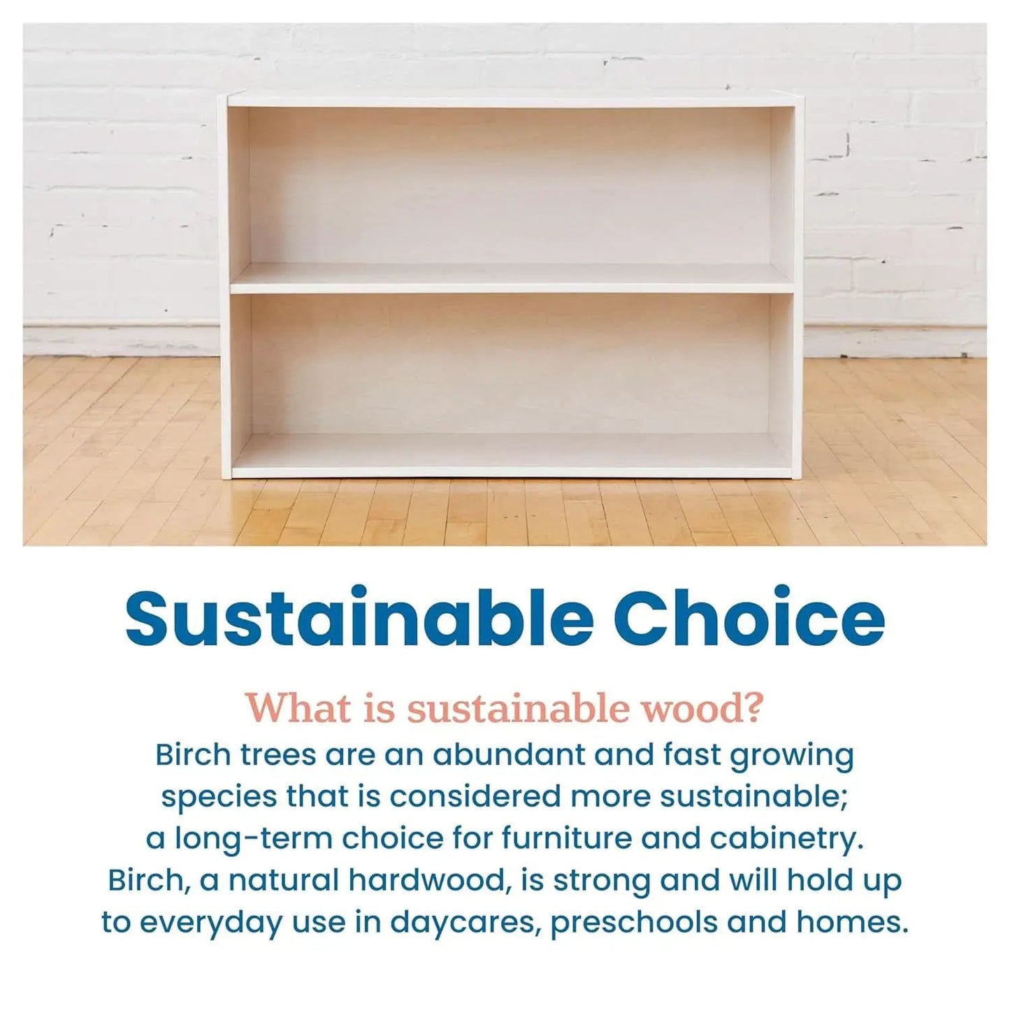 Streamline 2 Shelf Storage Cabinet 24 Inch White Wash Kids Bookshelf from PriceLows™