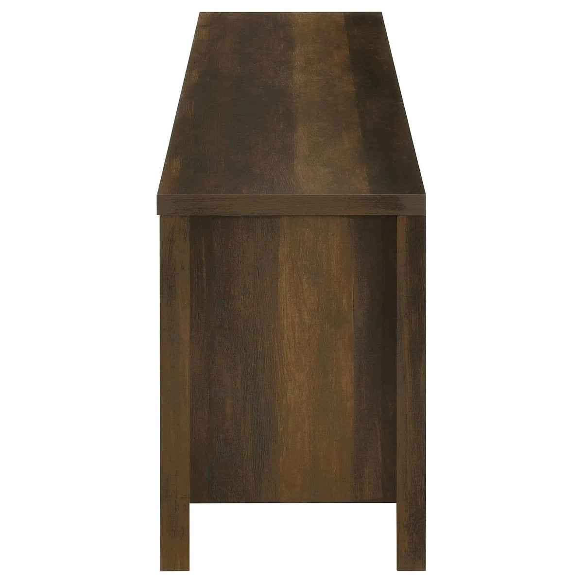 Carey 79-inch TV Stand Fireplace Media Console Dark Pine | 78.75 x 15.5 x 22.75 in | Glass | Living Room