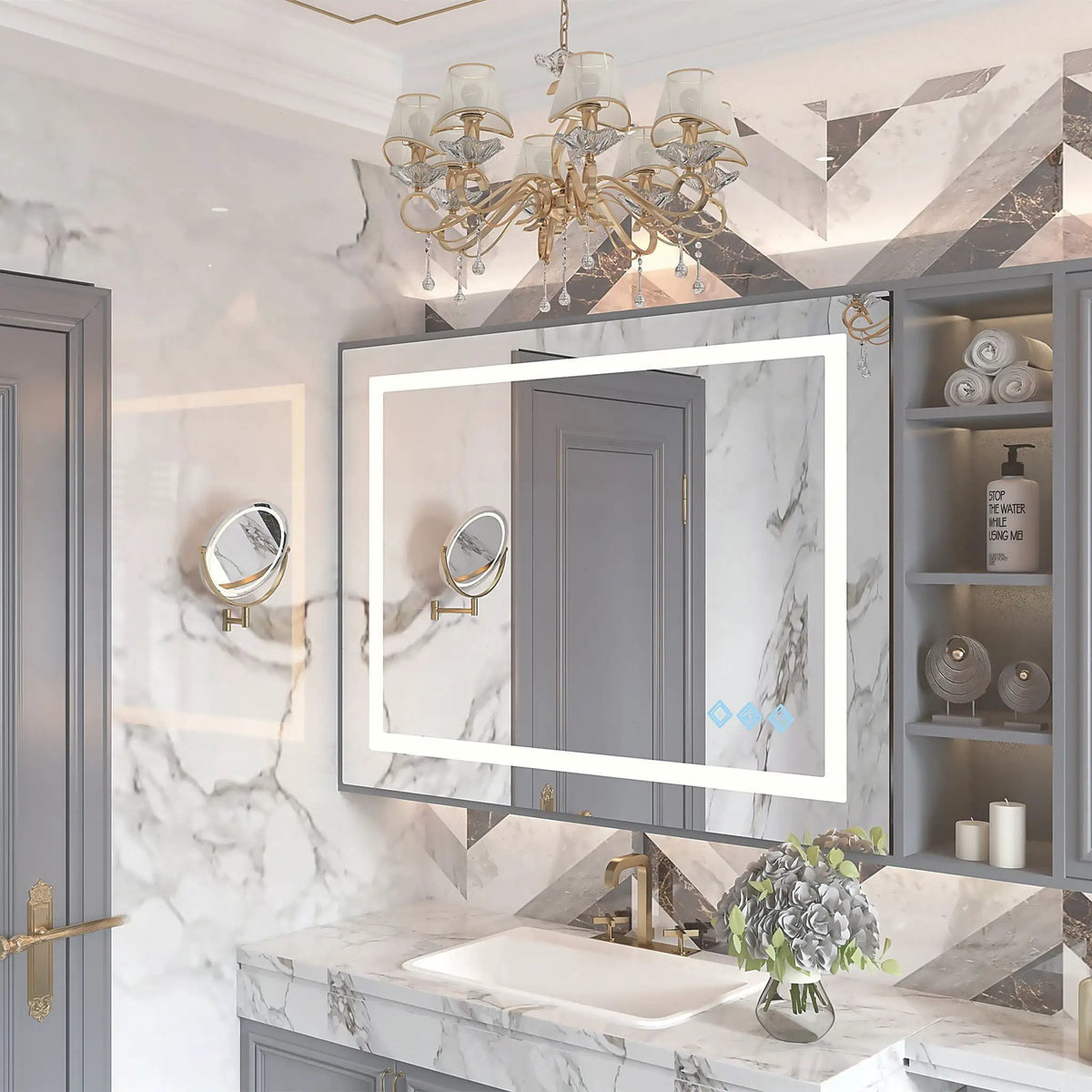 LED Bathroom Mirror With Lights | 3000-6000K Dimmable | Anti-Fog | Wall Mounted Vanity Mirror
