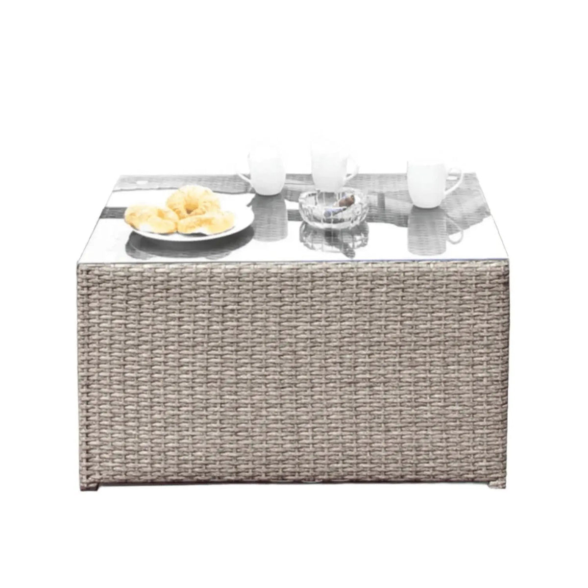 Rectangular Coffee Table | Glass Top | Sturdy Base | 33 Inch Width