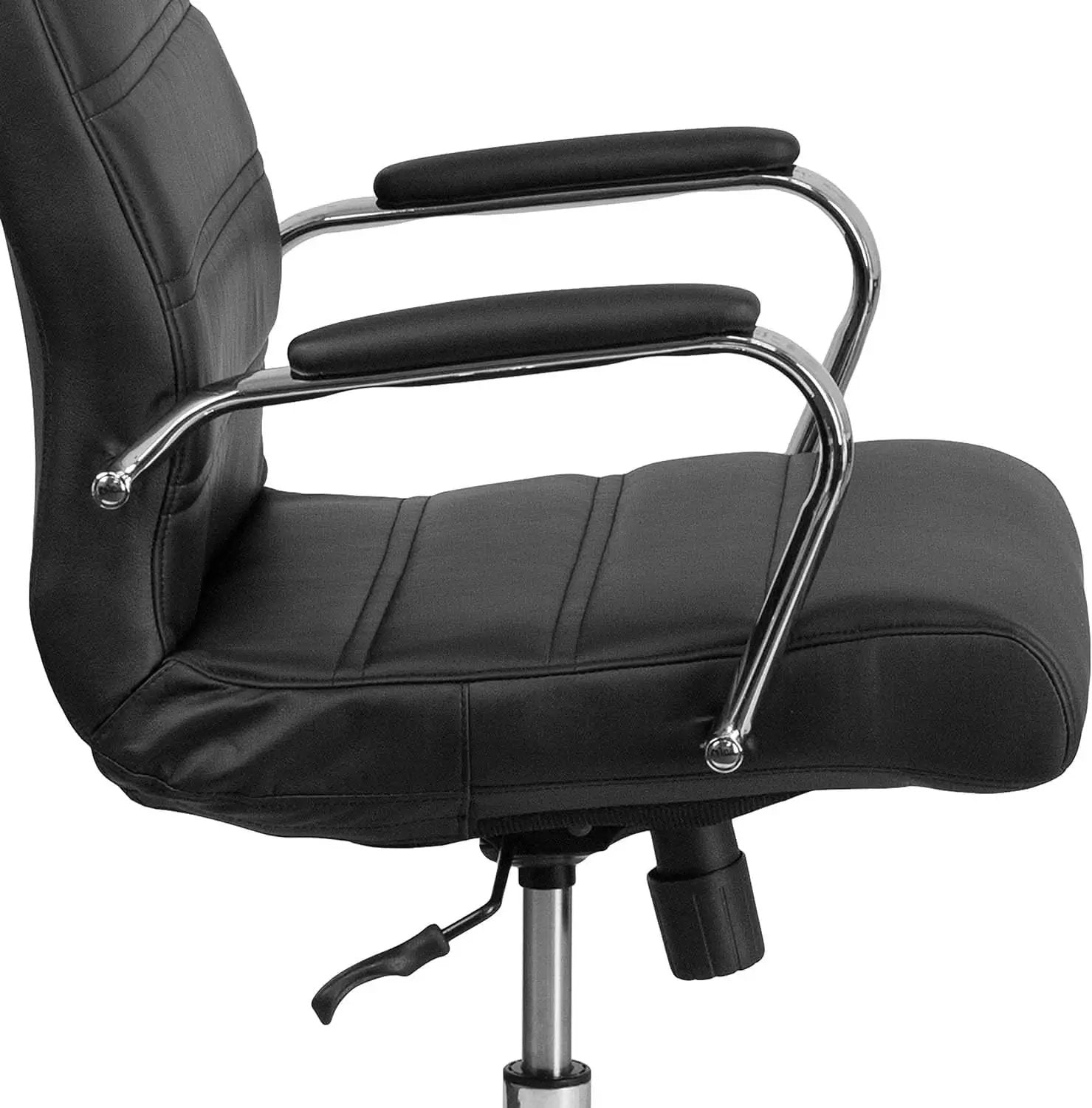 Whitney High Back Leathersoft Desk Chair Adjustable Height Swivel Black Chrome from PriceLows™