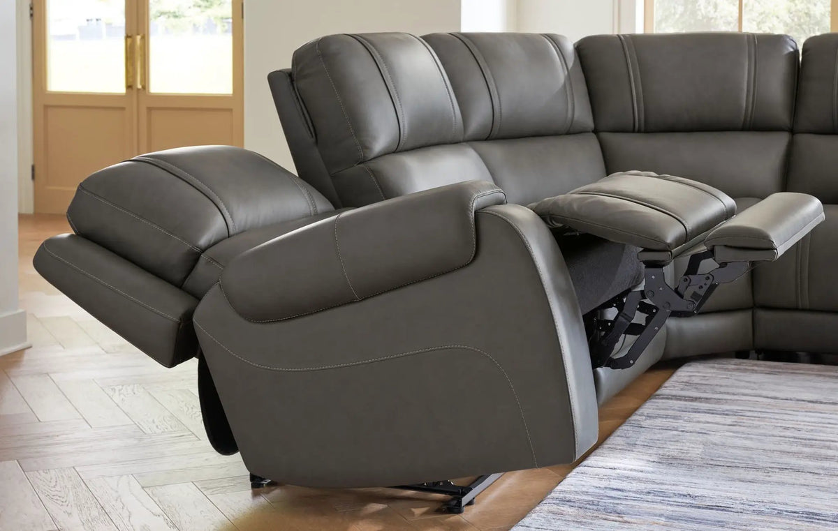 Power Reclining Sectional | USB Charging | Adjustable Headrests | Mocha