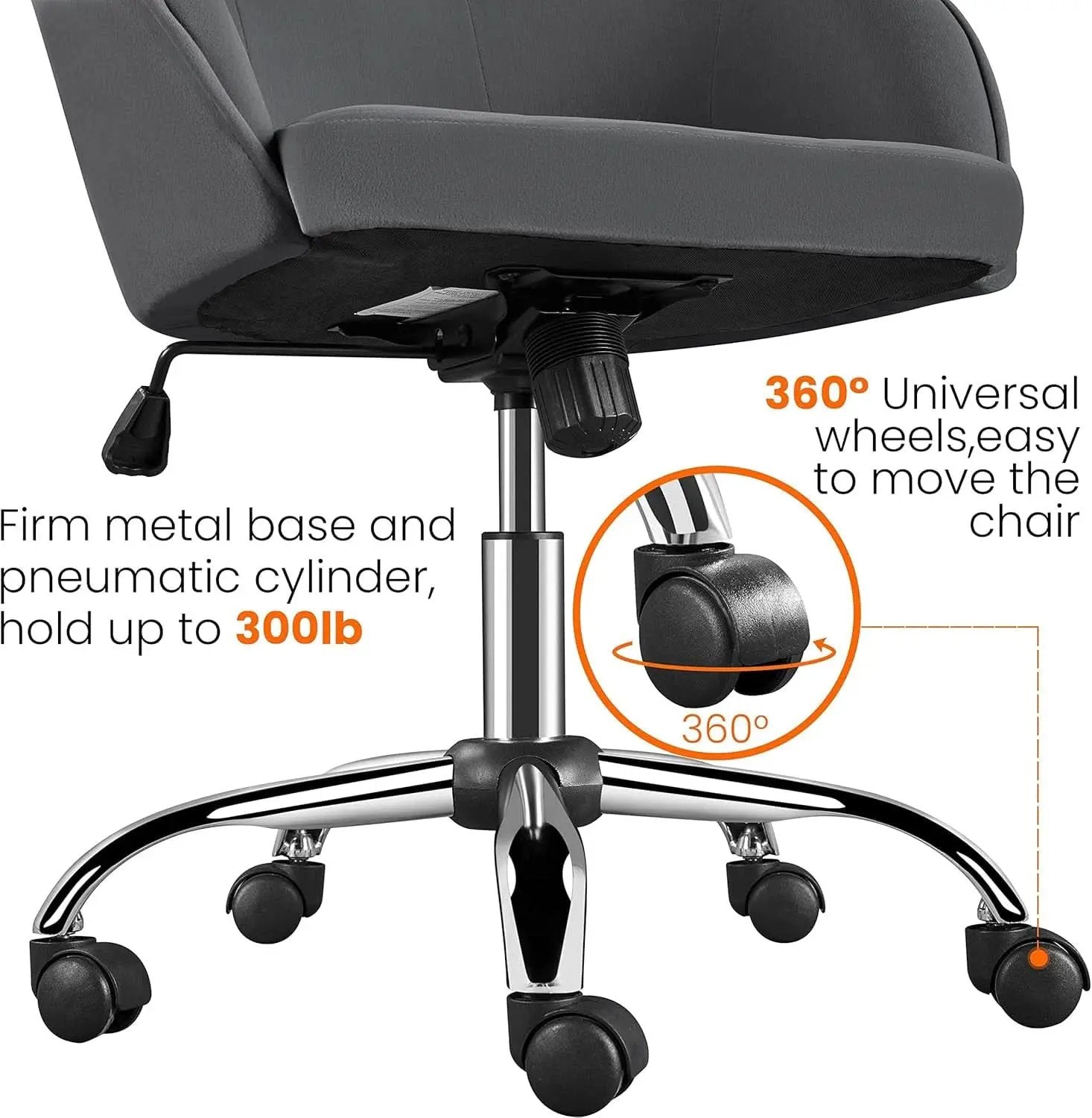 Office Chair Height Adjustable Large Seat Armrests from PriceLows™