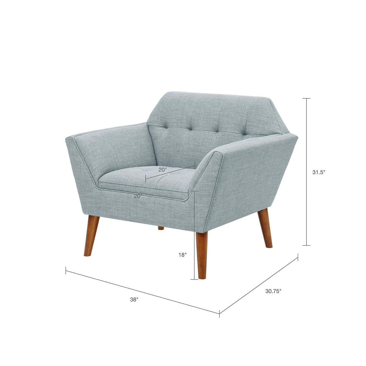 Modern Lounge Chair | Button Tufting | Mid-Century Design | Comfortable Armrests