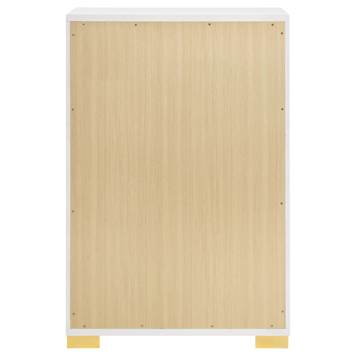 Marceline 5-drawer Bedroom Chest | 31.5 x 16.25 x 49.5 in | Engineered Wood & Metal | White