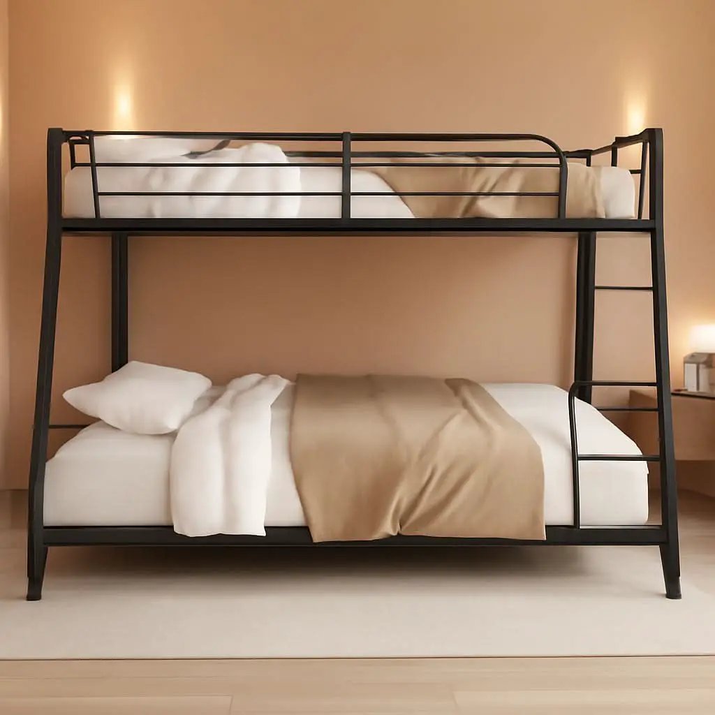 Heavy Duty Twin Over Full Metal Floor Bunk Bed With Ladder from PriceLows™