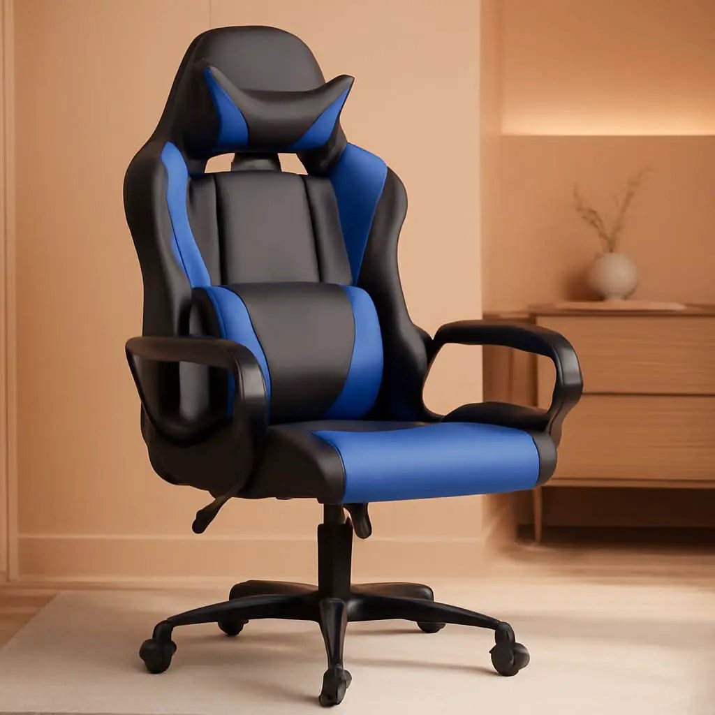 Blue High Back Ergonomic Gaming Chair With Lumbar Support from PriceLows™
