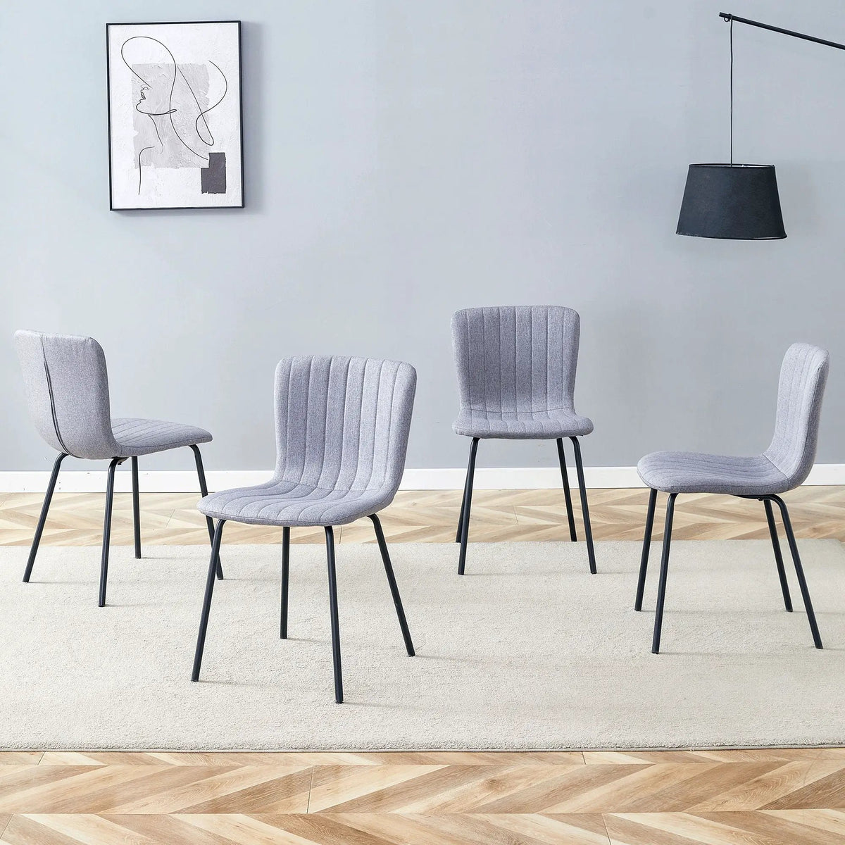 Dining Chairs | Minimalist Design | Integrated Backrest | Set Of 4
