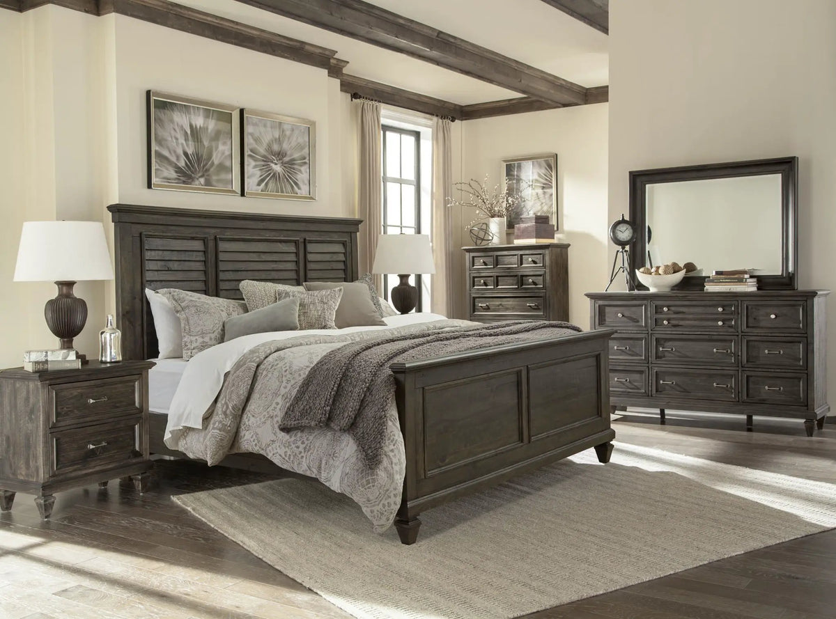 Calistoga Mirror | Weathered Charcoal | Pine Veneer And Solids | 5mm Clear Glass