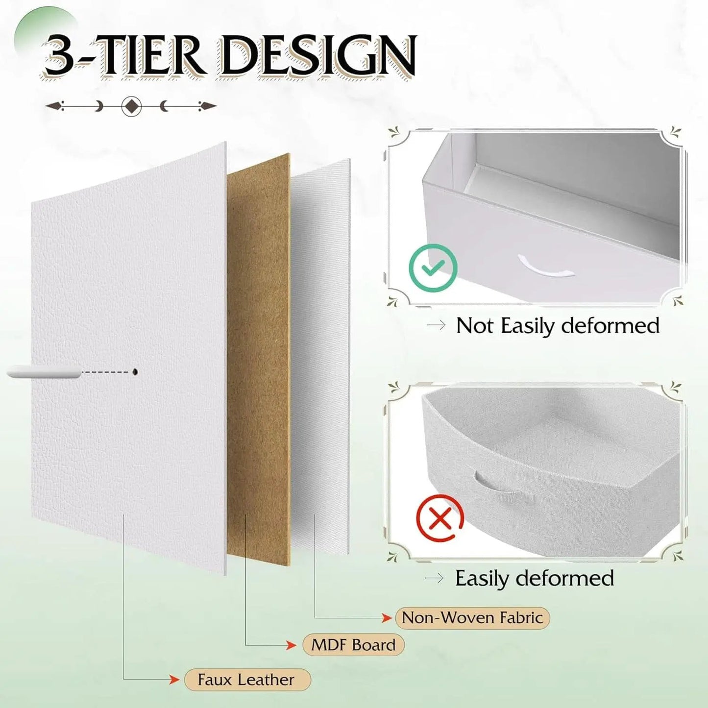 9 Drawer Fabric Dresser White With Steel Frame And Wood Top from PriceLows™