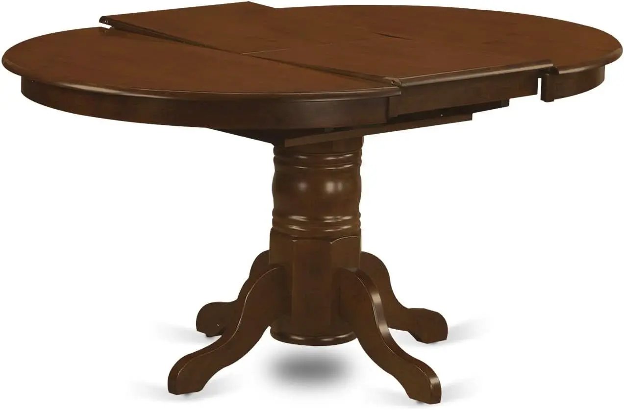 Oval Solid Wood Dining Table With Butterfly Leaf Espresso from PriceLows™