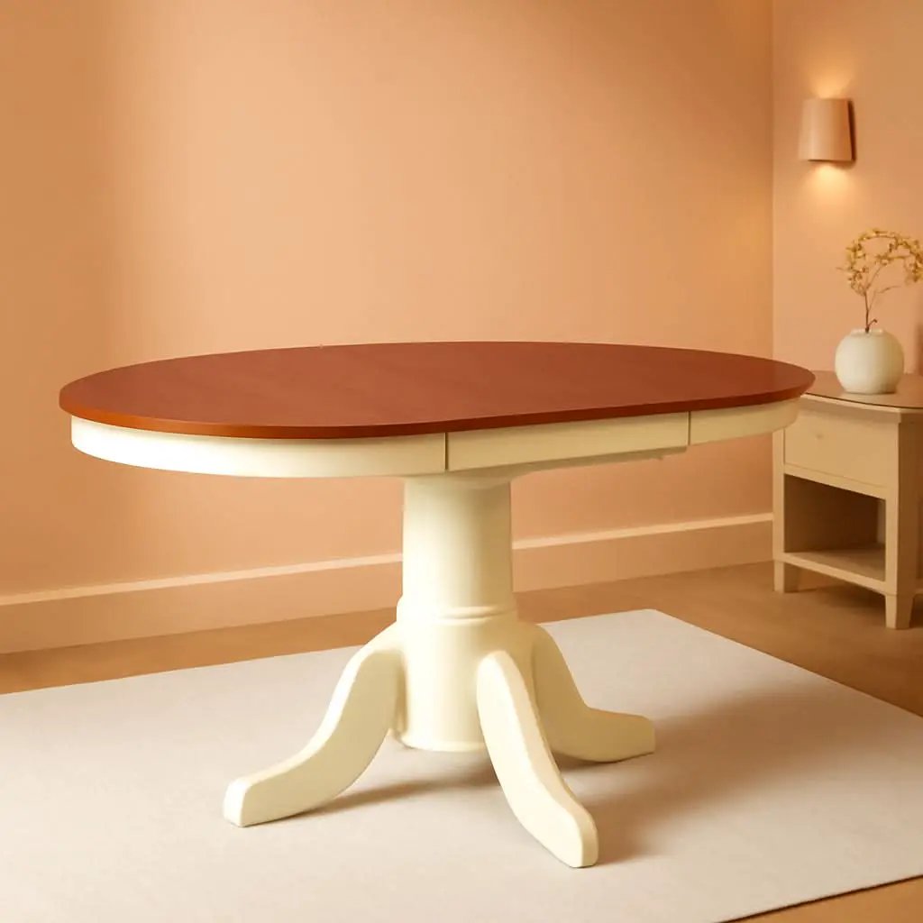 Avon Oval Dining Table 42x60 Inch Buttermilk Cherry Finish from PriceLows™